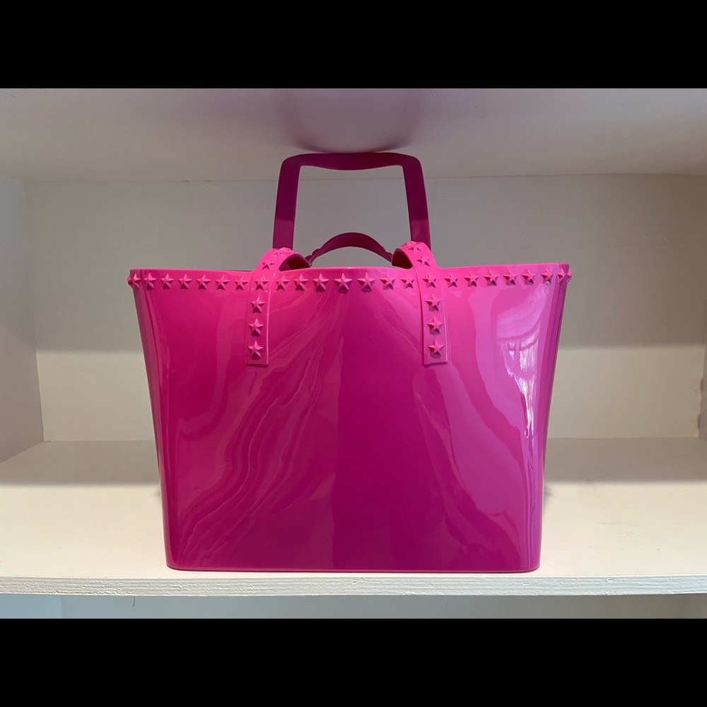 Carmen Sol Bright Pink Jelly Tote